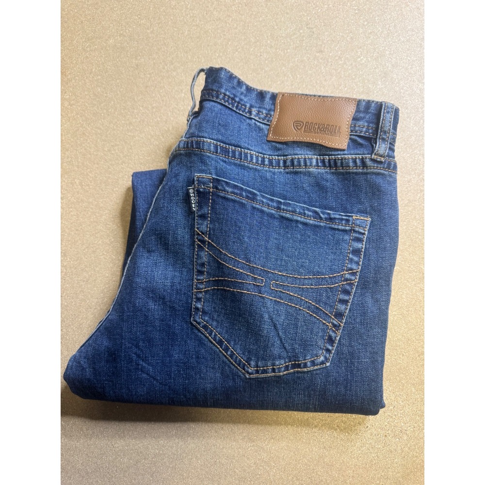 Hooey x Rock & Roll Denim Revolver Slim Straight Leg‎ Jeans Blue 36x36